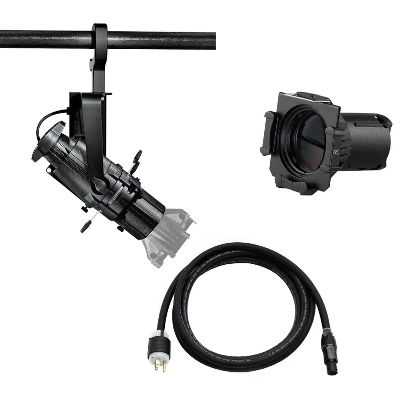 ETC Source Four Mini Gallery LED Ellipsoidal 2700 K - 19-Degree Lens Tube with Edison Plug - Black (Portable)