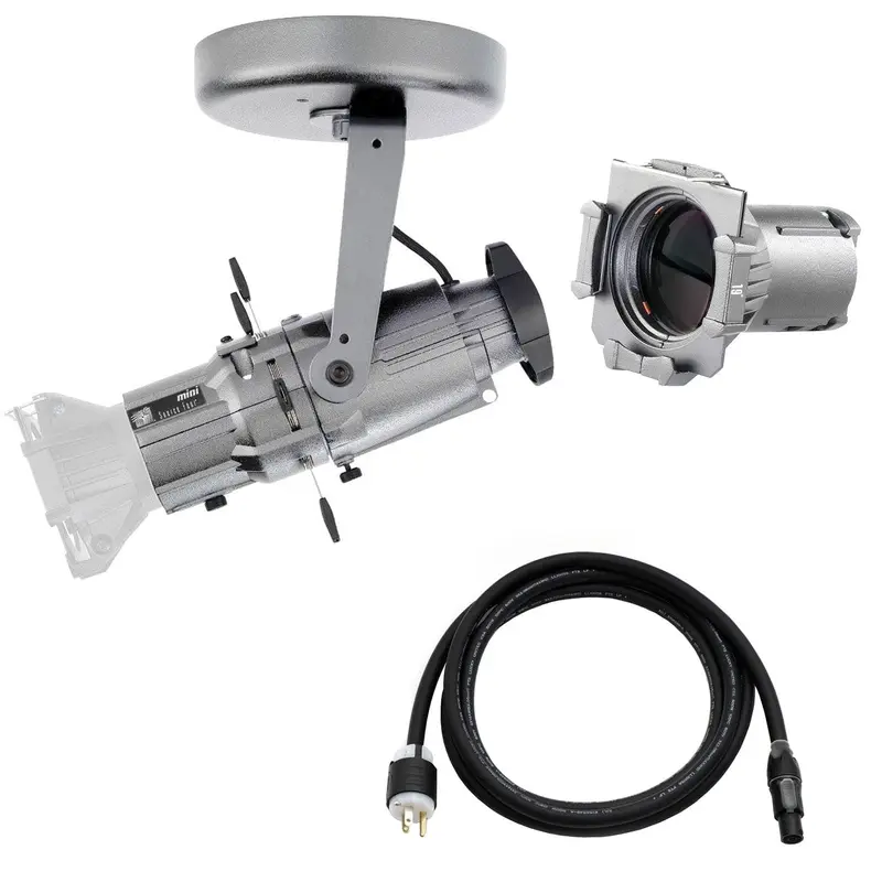 ETC Source Four Mini Gallery LED Ellipsoidal 2700 K - 19-Degree Lens Tube with Edison Plug - Silver (Canopy)