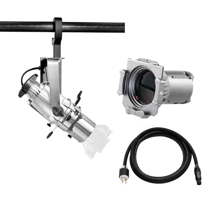 ETC Source Four Mini Gallery LED Ellipsoidal 2700 K - 19-Degree Lens Tube with Edison Plug - Silver (Portable)