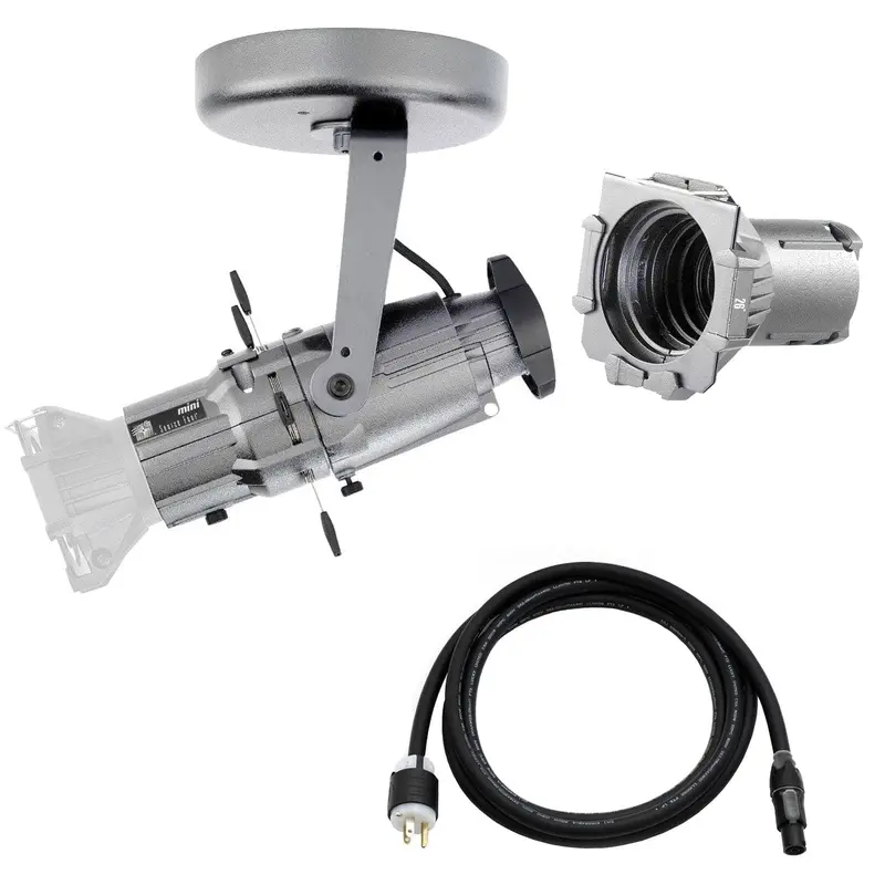 ETC Source Four Mini Gallery LED Ellipsoidal 2700 K - 26-Degree Lens Tube with Edison Plug - Silver (Canopy)