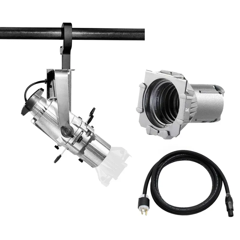 ETC Source Four Mini Gallery LED Ellipsoidal 2700 K - 26-Degree Lens Tube with Edison Plug - Silver (Portable)