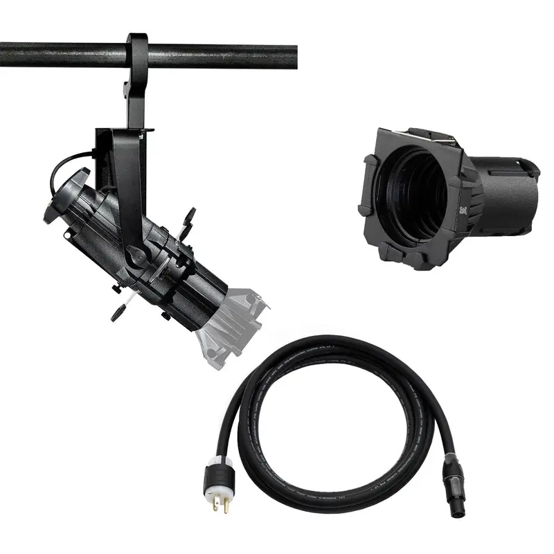 ETC Source Four Mini Gallery LED Ellipsoidal 2700 K - 36-Degree Lens Tube with Edison Plug - Black (Portable)