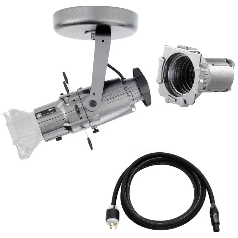 ETC Source Four Mini Gallery LED Ellipsoidal 2700 K - 36-Degree Lens Tube with Edison Plug - Silver (Canopy)