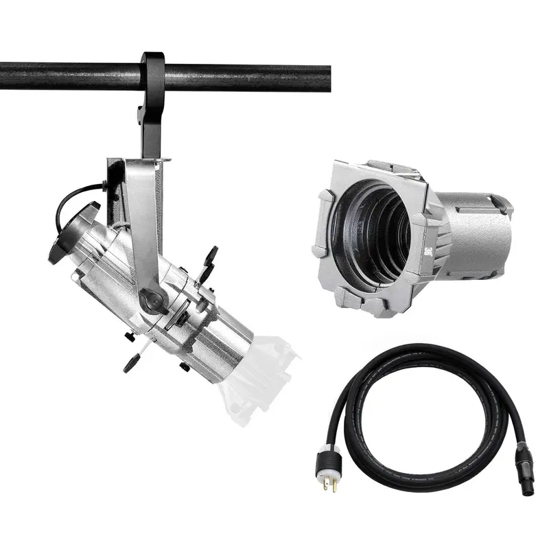 ETC Source Four Mini Gallery LED Ellipsoidal 2700 K - 36-Degree Lens Tube with Edison Plug - Silver (Portable)