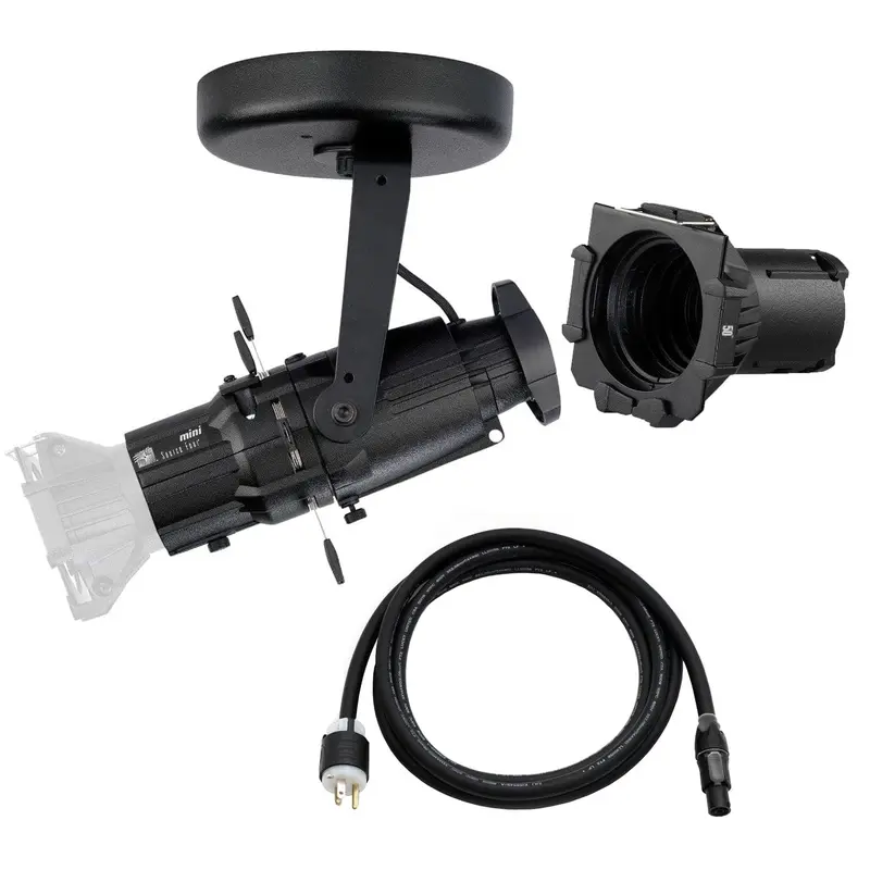 ETC Source Four Mini Gallery LED Ellipsoidal 2700 K - 50-Degree Lens Tube with Edison Plug - Black (Canopy)