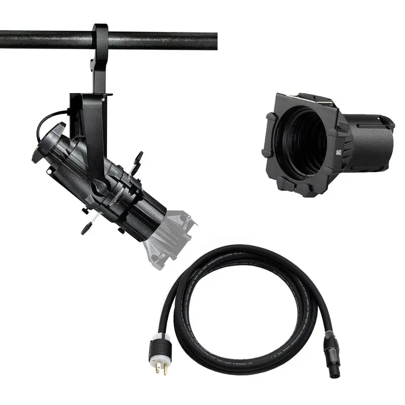 ETC Source Four Mini Gallery LED Ellipsoidal 2700 K - 50-Degree Lens Tube with Edison Plug - Black (Portable)