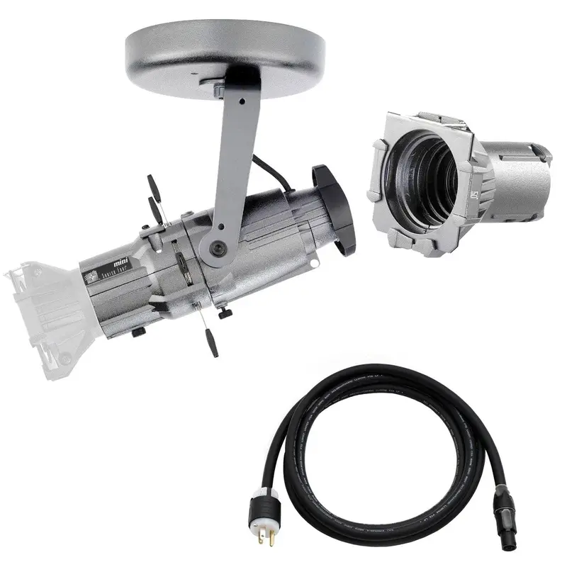 ETC Source Four Mini Gallery LED Ellipsoidal 2700 K - 50-Degree Lens Tube with Edison Plug - Silver (Canopy)