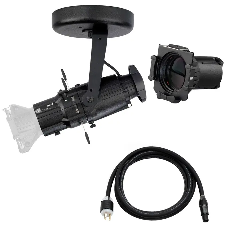 ETC Source Four Mini Gallery LED Ellipsoidal 3000 K - 19-Degree Lens Tube with Edison Plug - Black (Canopy)