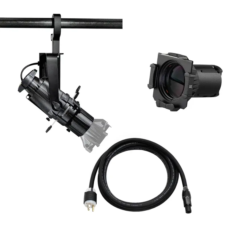 ETC Source Four Mini Gallery LED Ellipsoidal 3000 K - 19-Degree Lens Tube with Edison Plug - Black (Portable)