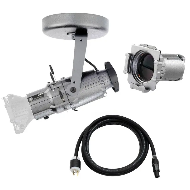 ETC Source Four Mini Gallery LED Ellipsoidal 3000 K - 19-Degree Lens Tube with Edison Plug - Silver (Canopy)