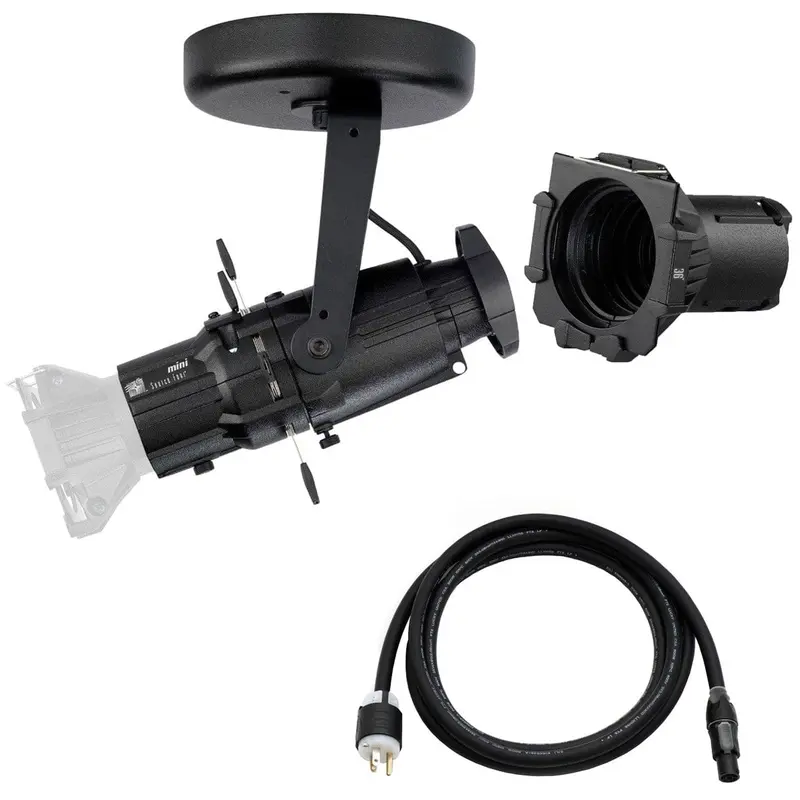 ETC Source Four Mini Gallery LED Ellipsoidal 3000 K - 36-Degree Lens Tube with Edison Plug - Black (Canopy)