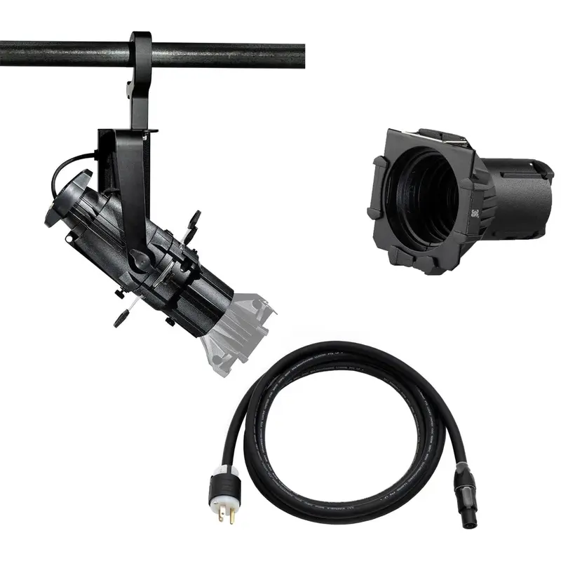 ETC Source Four Mini Gallery LED Ellipsoidal 3000 K - 36-Degree Lens Tube with Edison Plug - Black (Portable)