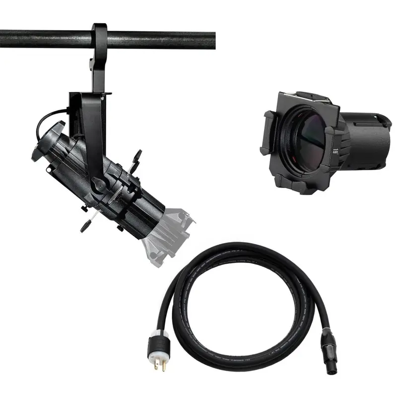 ETC Source Four Mini LED Ellipsoidal 3000 K - 19-Degree Lens Tube with Edison Plug - Black (Portable)