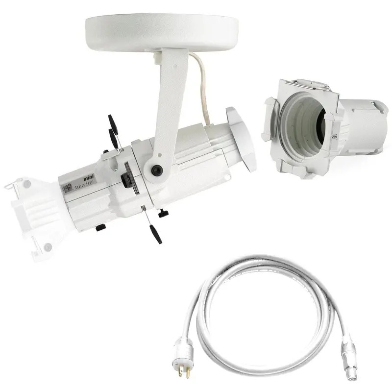 ETC Source Four Mini LED Ellipsoidal 3000 K - 19-Degree Lens Tube with Edison Plug - White (Canopy)