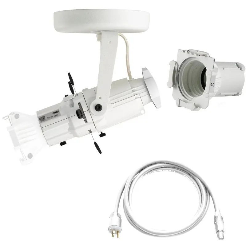 ETC Source Four Mini LED Ellipsoidal 3000 K with 26-Degree Lens Tube and Edison Plug - White (Canopy)