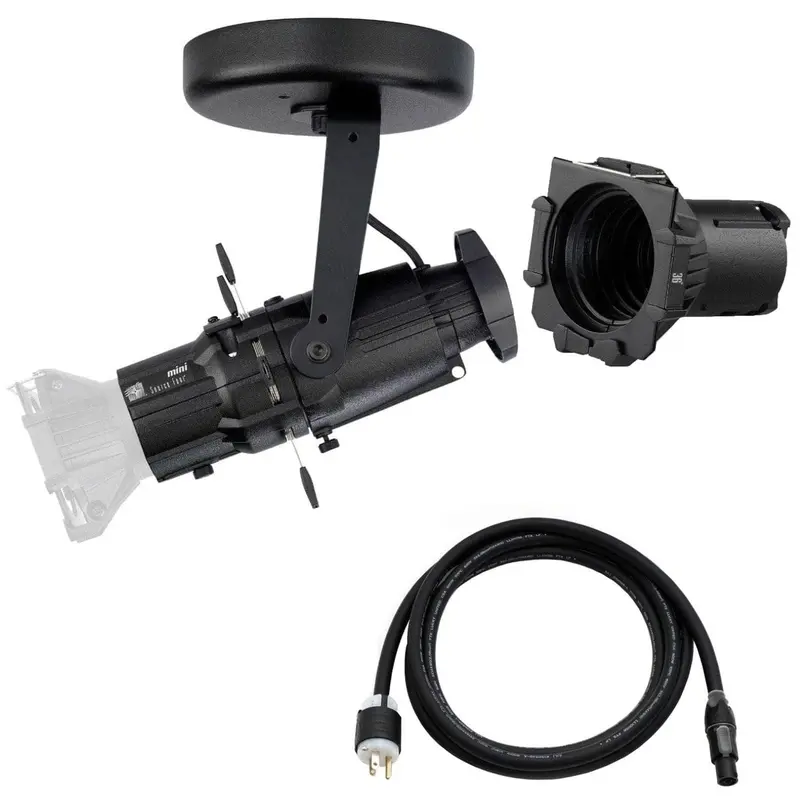 ETC Source Four Mini LED Ellipsoidal 3000 K with 36-Degree Lens Tube and Edison Plug - Black (Canopy)