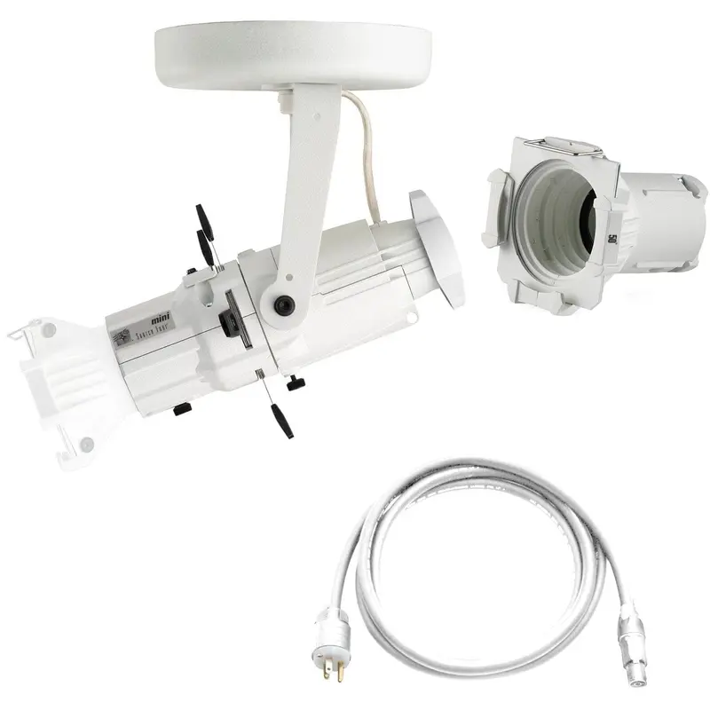 ETC Source Four Mini LED Ellipsoidal 3000 K with 50-Degree Lens Tube and Edison Plug - White (Canopy)