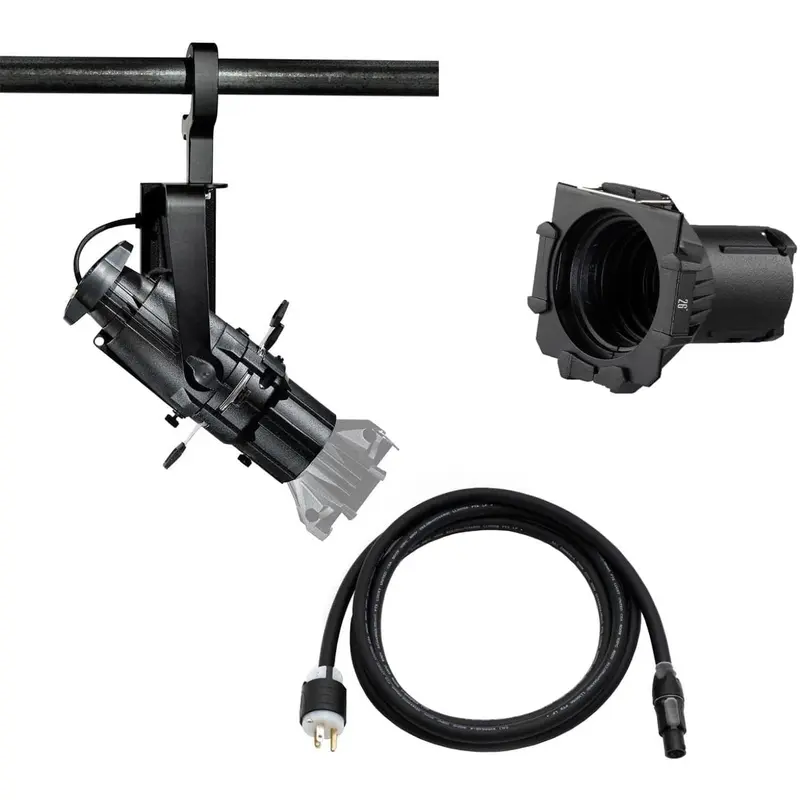 ETC Source Four Mini LED Ellipsoidal 4000 K with 26-Degree Lens Tube and Edison Plug - Black (Portable)