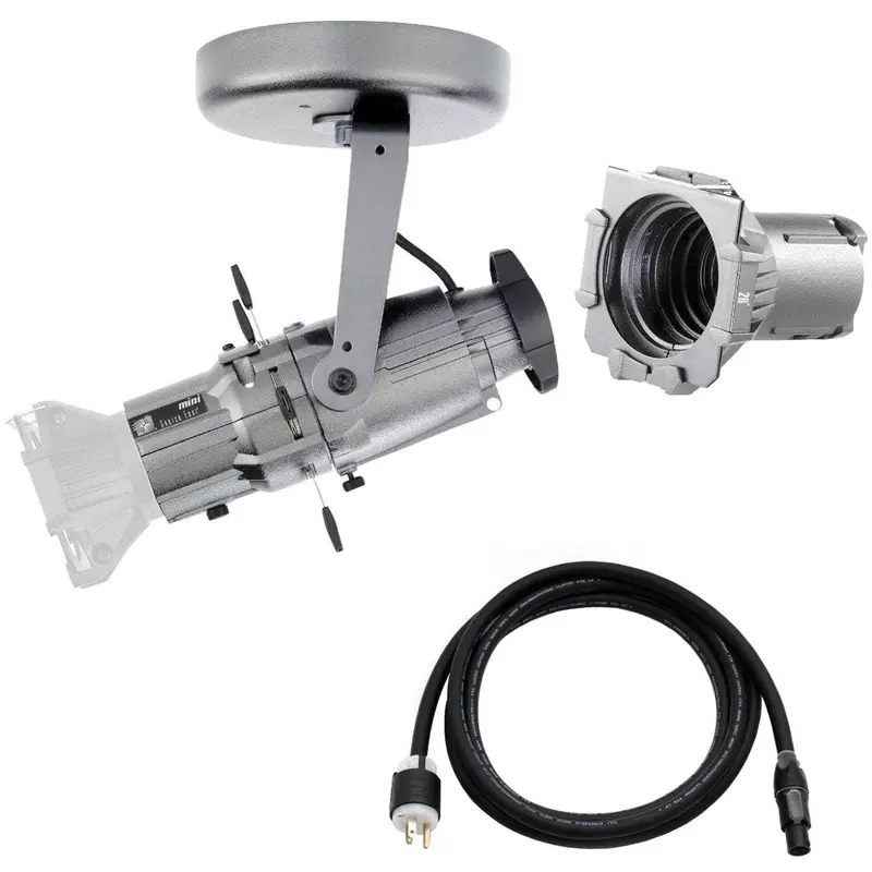 ETC Source Four Mini LED Ellipsoidal 4000 K with 26-Degree Lens Tube and Edison Plug - Silver (Canopy)