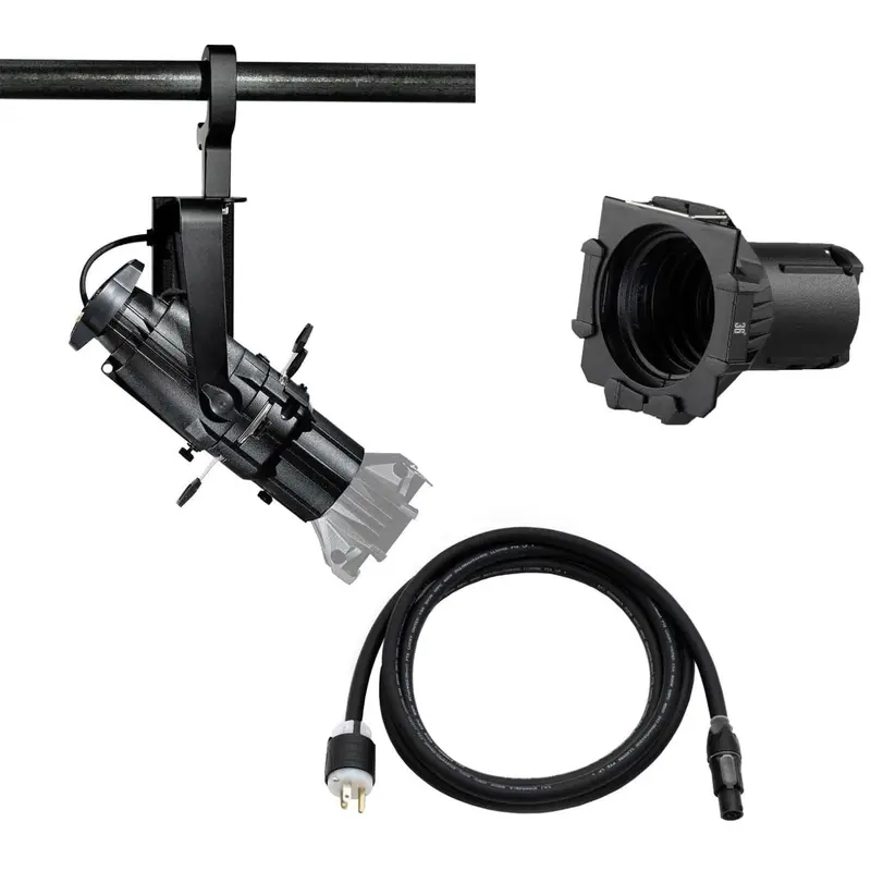 ETC Source Four Mini LED Ellipsoidal 4000 K with 36-Degree Lens Tube and Edison Plug - Black (Portable)