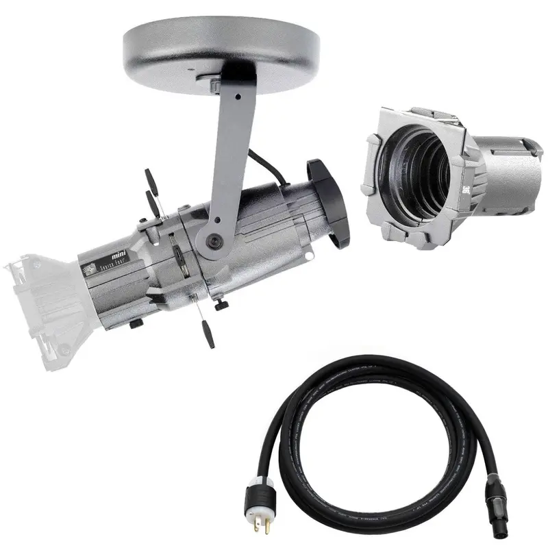 ETC Source Four Mini LED Ellipsoidal 4000 K with 36-Degree Lens Tube and Edison Plug - Silver (Canopy)