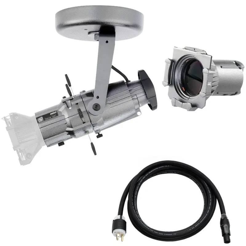 ETC Source Four Mini LED Ellipsoidal 5000 K with 19-Degree Lens Tube and Edison Plug - Silver (Canopy)