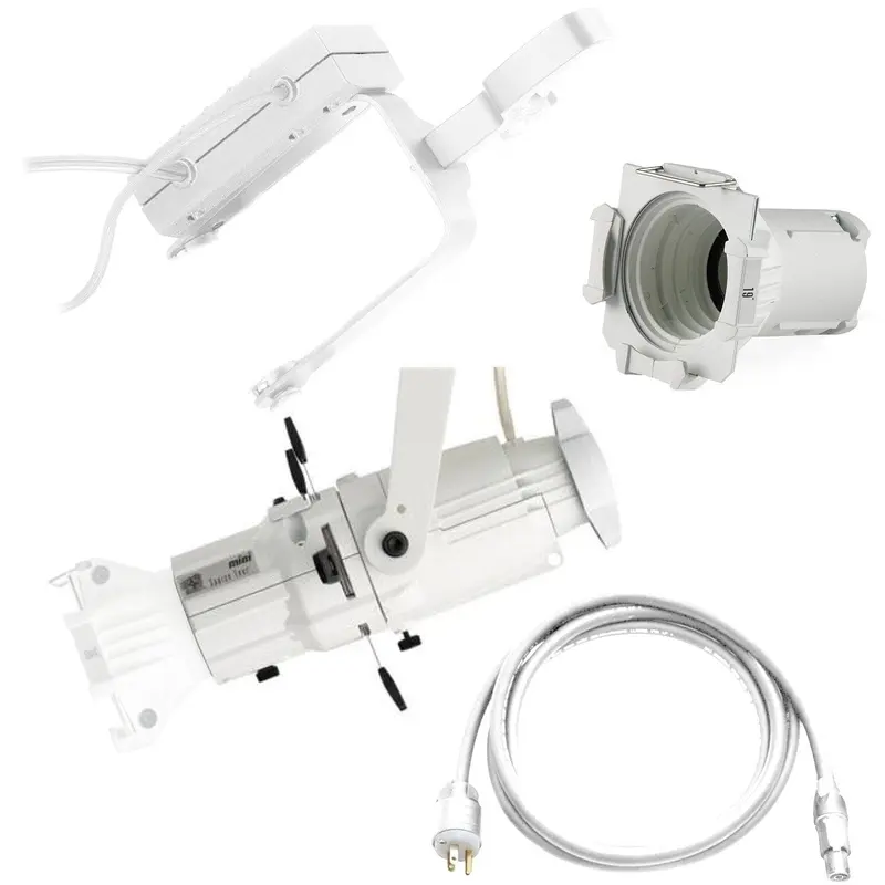 ETC Source Four Mini LED Ellipsoidal 5000 K with 19-Degree Lens Tube and Edison Plug - White (Portable)