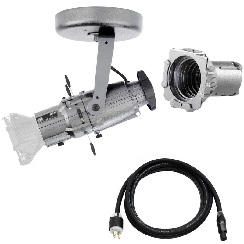 ETC Source Four Mini LED Ellipsoidal 5000 K with 26-Degree Lens Tube and Edison Plug - Silver (Canopy)