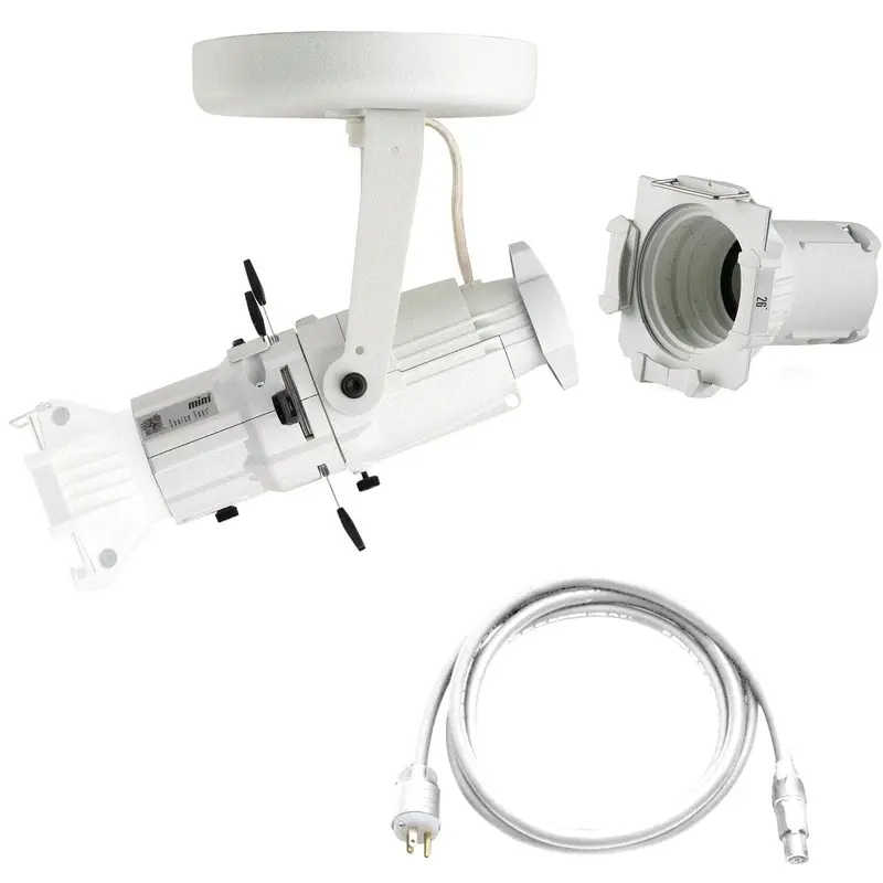 ETC Source Four Mini LED Ellipsoidal 5000 K with 26-Degree Lens Tube and Edison Plug - White (Canopy)