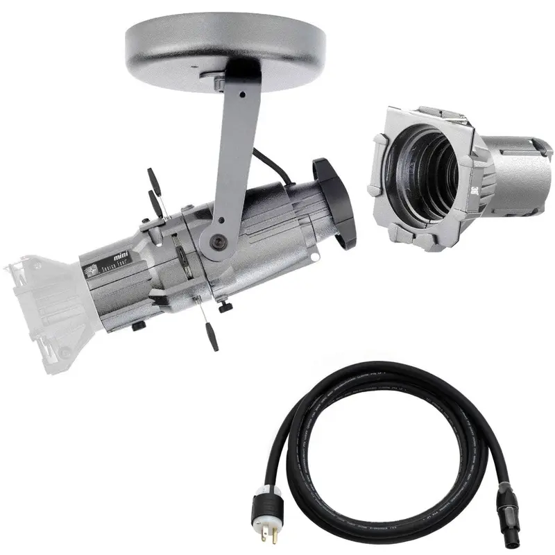 ETC Source Four Mini LED Ellipsoidal 5000 K with 36-Degree Lens Tube and Edison Plug - Silver (Canopy)