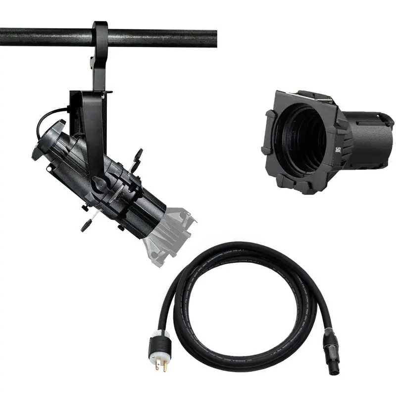 ETC Source Four Mini LED Ellipsoidal 5000 K with 50-Degree Lens Tube and Edison Plug - Black (Portable)