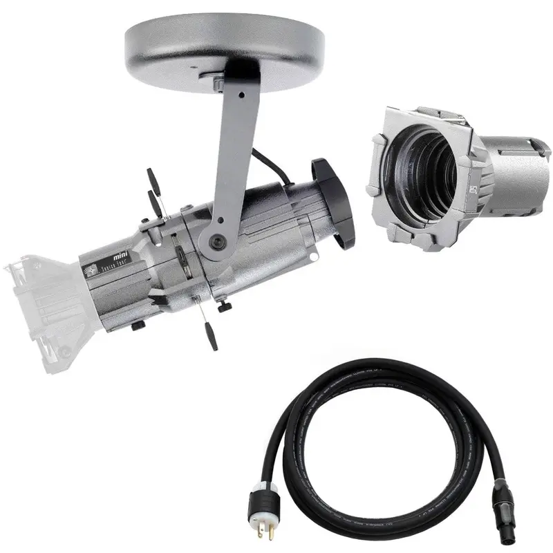 ETC Source Four Mini LED Ellipsoidal 5000 K with 50-Degree Lens Tube and Edison Plug - Silver (Canopy)