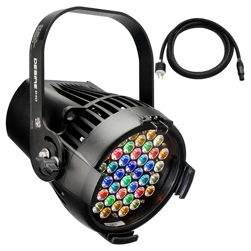 ETC Desire D40 Lustr+ LED Par with Edison Plug - Black