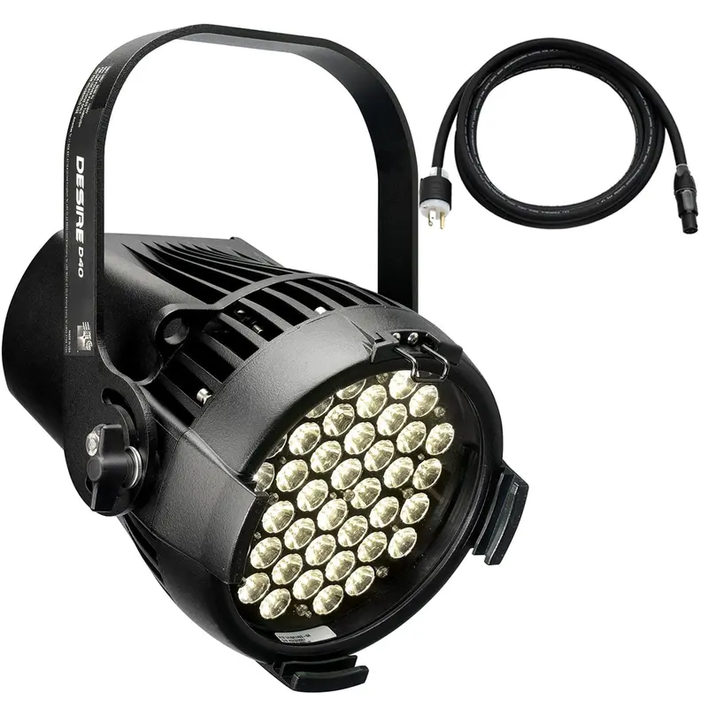 ETC Desire D40 Studio Tungsten LED Par with Edison Plug - Black