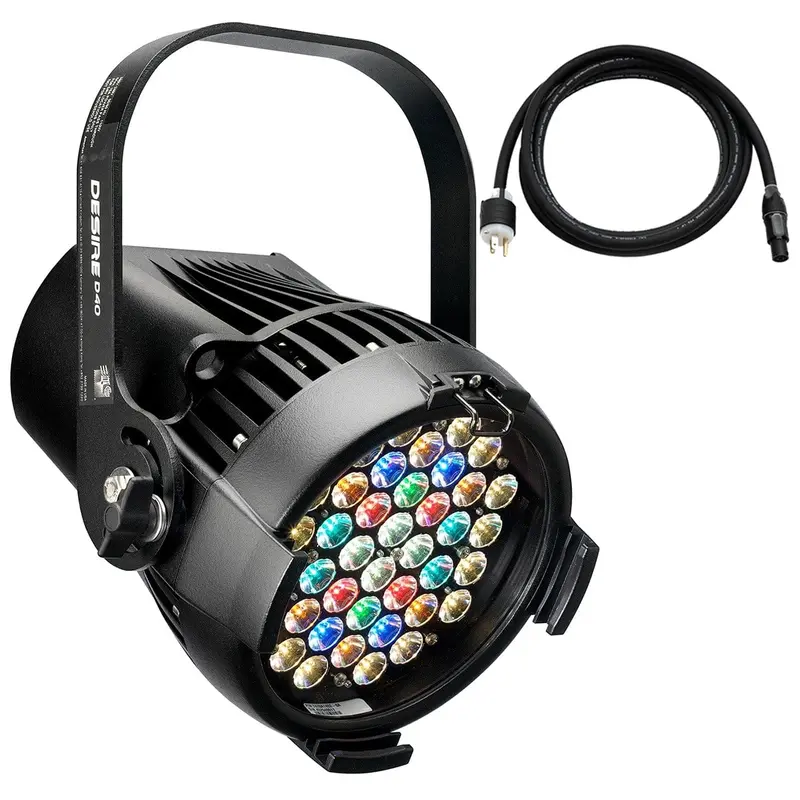 ETC Desire D40 Vivid LED Par with Edison Plug - Black