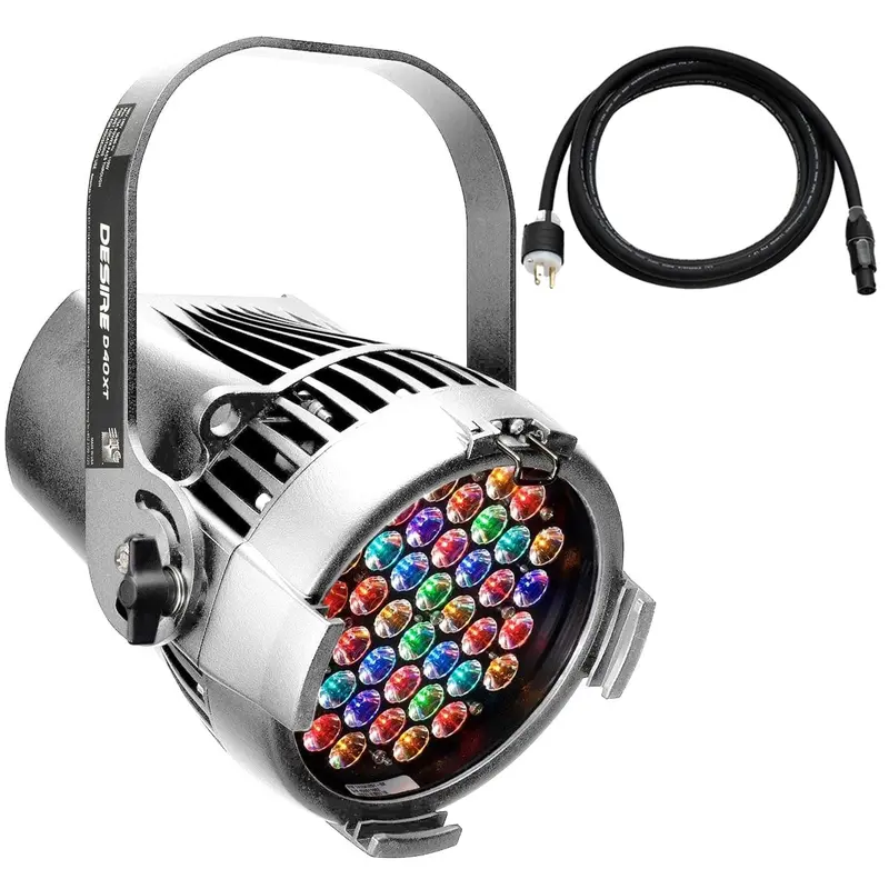 ETC Desire D40XT Lustr+ LED Par with Edison Plug - Silver