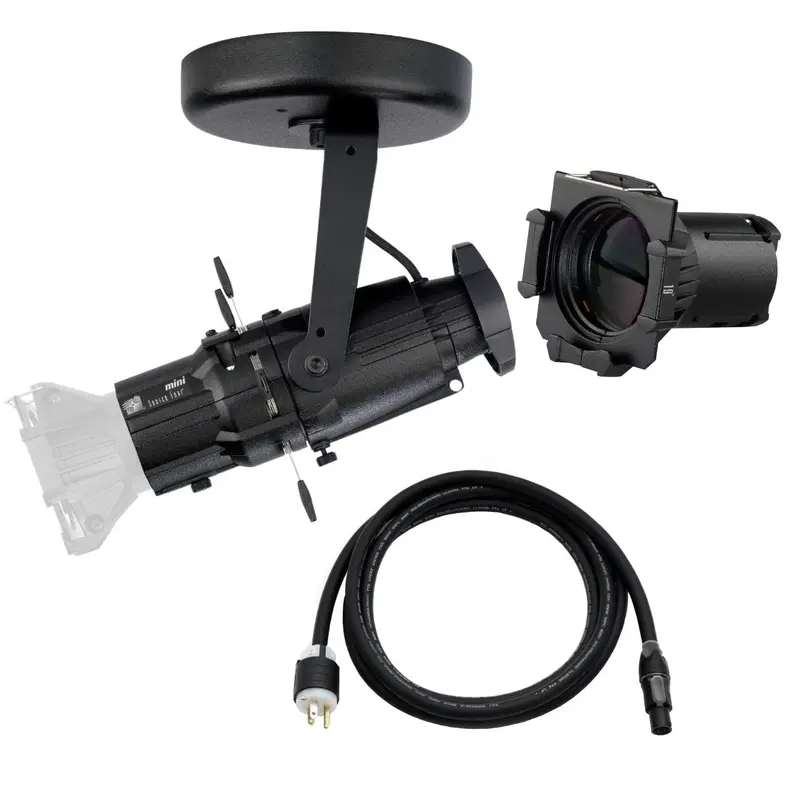 ETC Source Four Mini Gallery LED Ellipsoidal 2700 K - 19-Degree Lens Tube with Edison Plug - Black (Canopy)