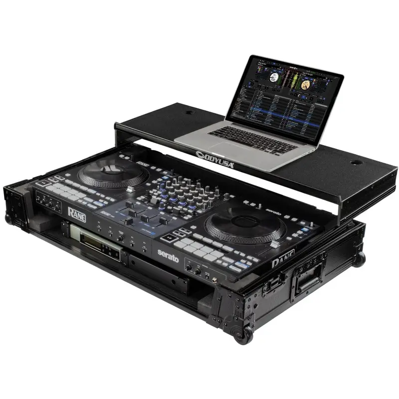 Odyssey 810349 RANE FOUR I-Board Flight Case with Gliding Laptop Tray and Wheels