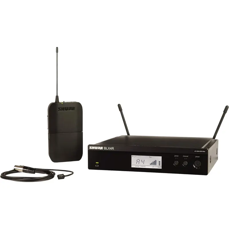 Shure BLX14R Wireless Rack-mount Presenter System with WL93 Miniature Lavalier Microphone - H11 Band