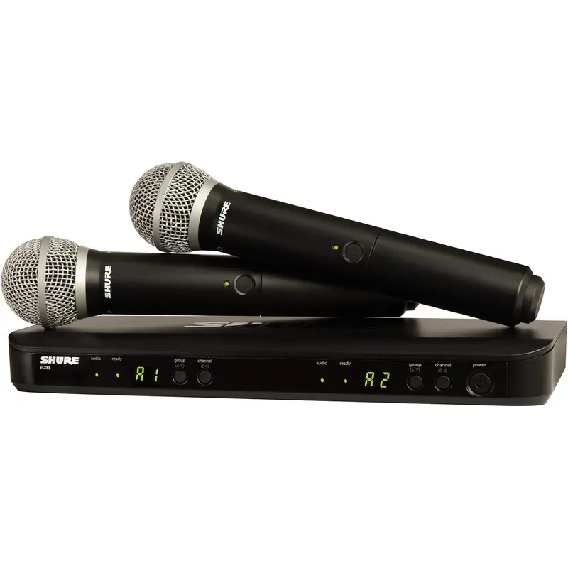 Shure BLX288 Wireless Dual Vocal System with 2x PG58 Handheld Transmitters - J11 Band