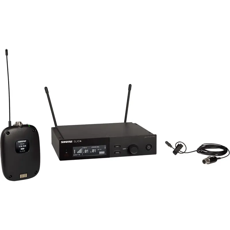 Shure SLXD14 Wireless System with SLXD1 Bodypack Transmitter and DL4 Lavalier Microphone - H55 Band
