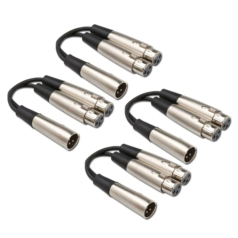Hosa YXL119 XLR Male to Dual XLR Female Y-Cable 4-Pack