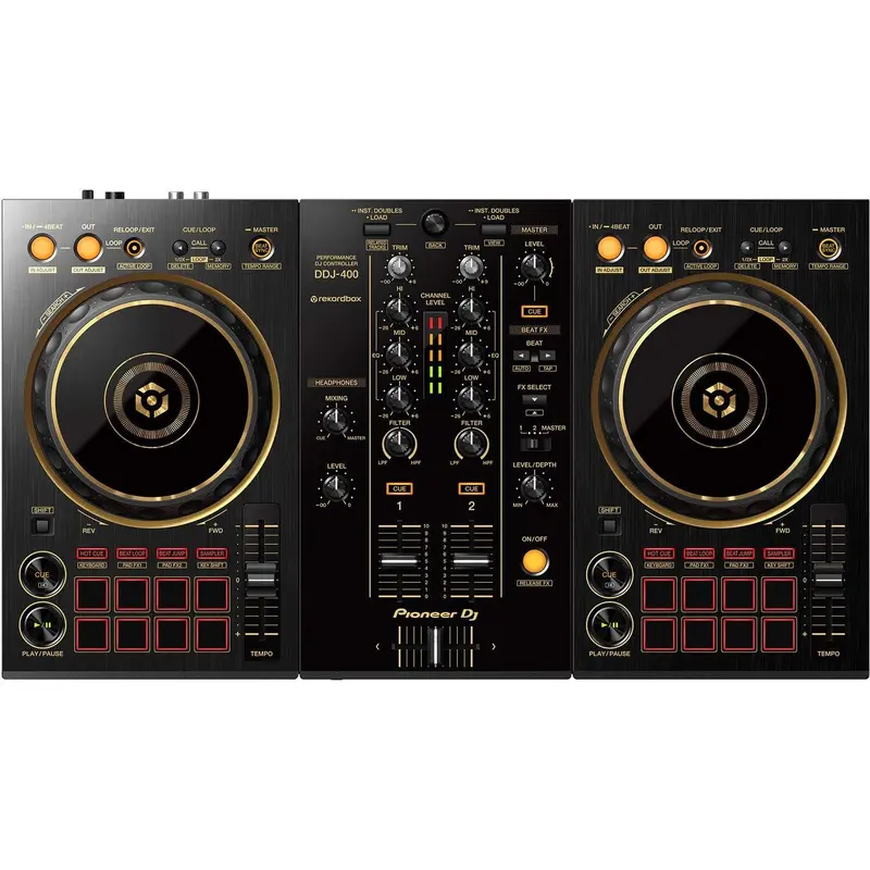 Pioneer DJ DDJ-400-N 2-Channel DJ Controller for rekordbox In Gold