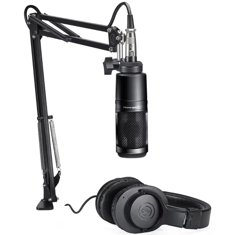 Audio-Technica AT2020PK Streaming / Podcasting Pack with AT2020 Microphone / Headphones / Boom-Arm