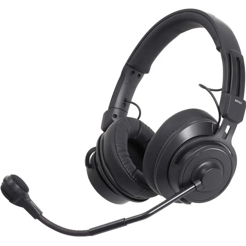 Audio-Technica BPHS2-UT Broadcast Stereo Headset with Hypercardioid Dynamic Boom Mic - Unterminated