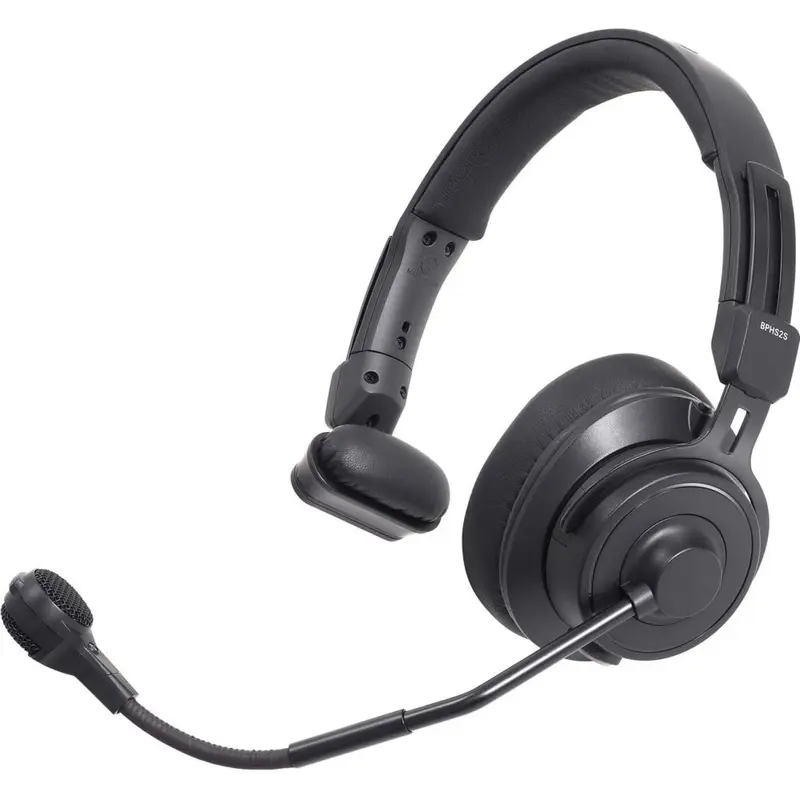 Audio-Technica BPHS2S-UT Single-Ear Broadcast Headset with Hypercardioid Dynamic Mic - Unterminated