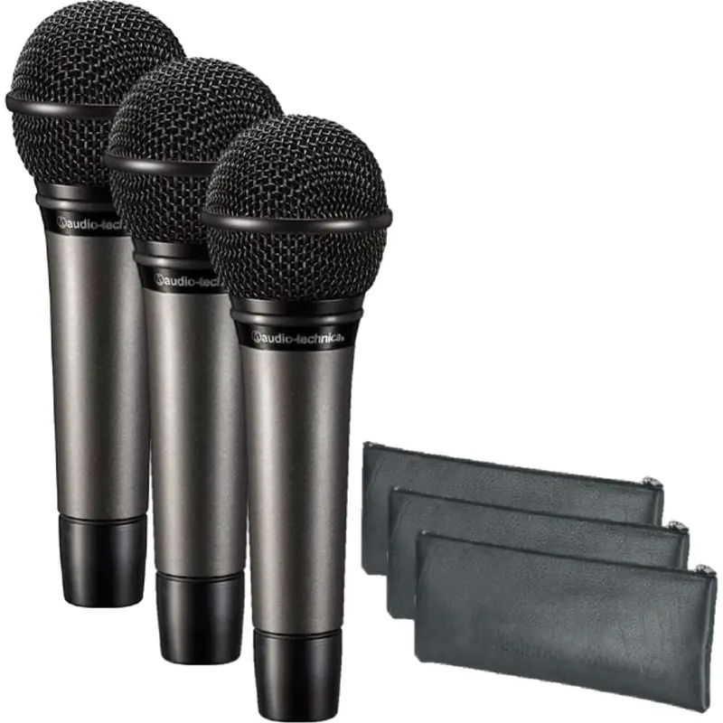 Audio-Technica ATM510PK Vocal Pack with 3x ATM510 Dynamic Microphones - 3x Pouches - Mic Clamps