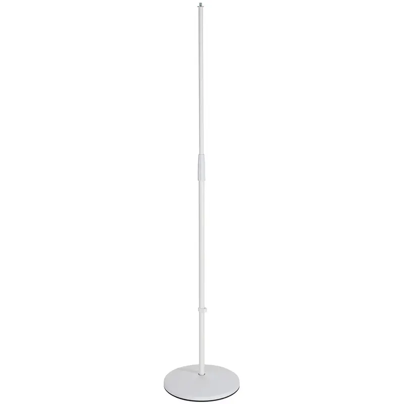 K&M 26010.500.76 Microphone Stand with Cast-Iron Round Base - 34.252 to 62.008 Inch Height - White