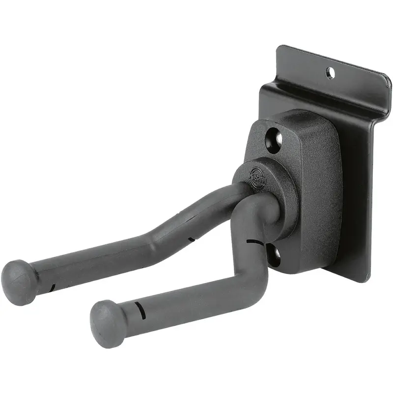 K&M 44160.000.55 Product Holder for Guitar - Slatwall Mount - Black