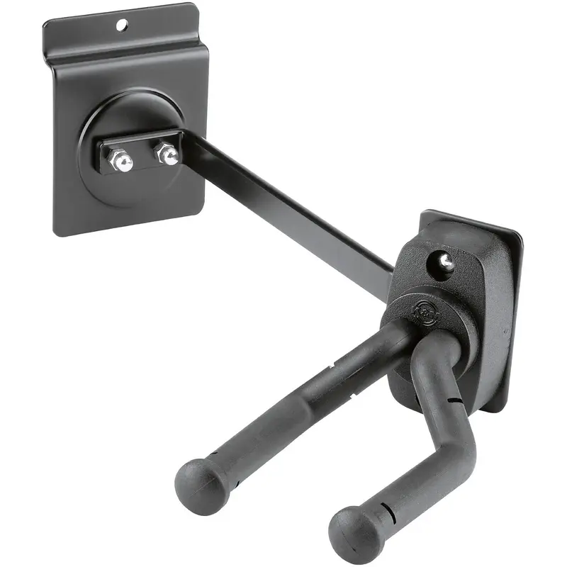 K&M 44170.000.55 Product Holder for Guitar - Right or Left Facing Slatwall Mount - Black